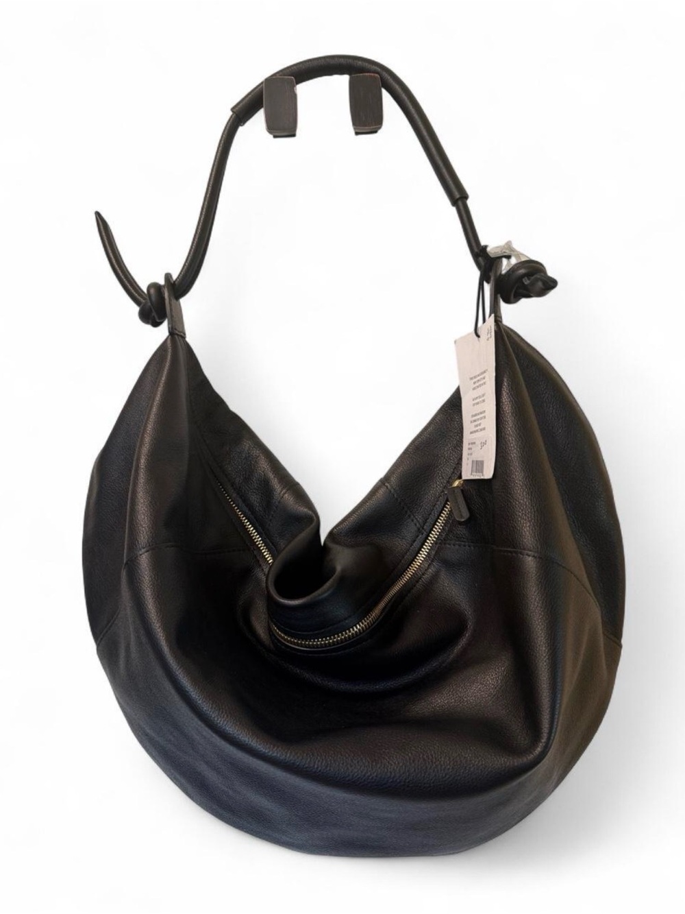 Mansur Gavriel Black Pebbled Leather Slouch Hobo Shoulder Bag New With Tag